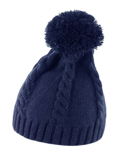 Cable Knit Pom-Pom Beanie - RC149 - Result Winter Essentials