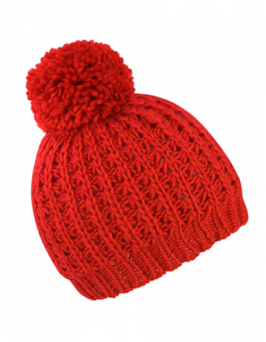 Knitted Flute Pom Pom Hat - RC162 - Result Winter Essentials