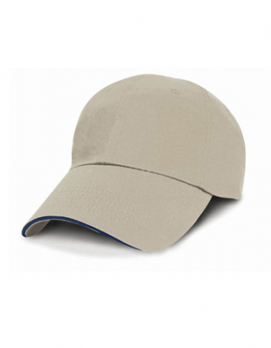 Unwashed Fine Line Cotton Cap With Sandwich Peak - RH52 - Result Headwear