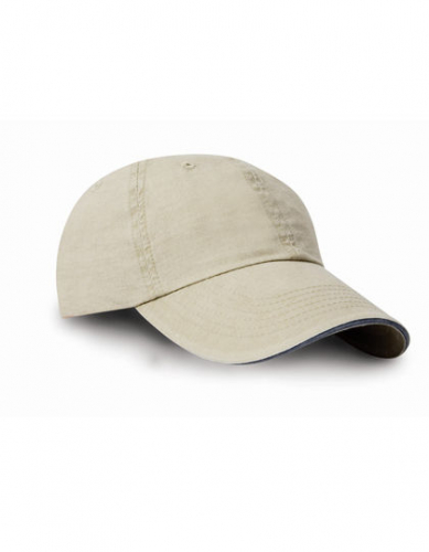 Washed Fine Line Cotton Cap With Sandwich Peak - RH54 - Result Headwear