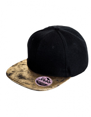 Bronx Flat Glitter Peak Snapback Cap - RH87 - Result Headwear