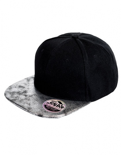 Bronx Flat Glitter Peak Snapback Cap - RH87 - Result Headwear