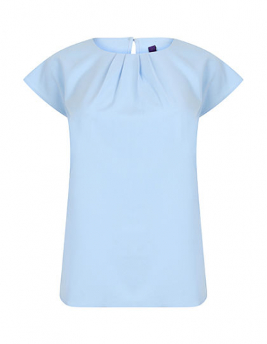Ladies´ Pleat Front Short Sleeve Blouse - W597 - Henbury
