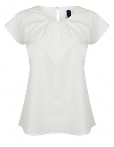 Ladies´ Pleat Front Short Sleeve Blouse - W597 - Henbury