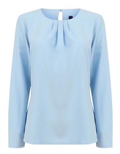 Ladies´ Pleat Front Long Sleeved Blouse - W598 - Henbury