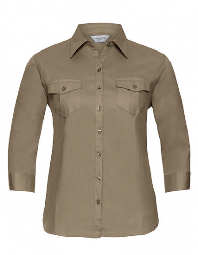 Ladies´ Roll 3/4 Sleeve Fitted Twill Shirt - Z918F - Russell Collection