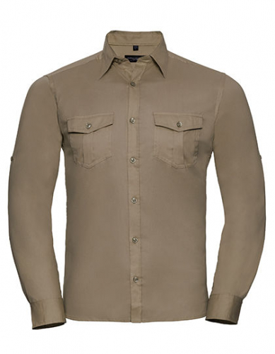 Men´s Roll Long Sleeve Fitted Twill Shirt - Z918 - Russell Collection