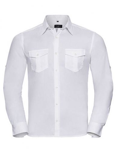 Men´s Roll Long Sleeve Fitted Twill Shirt - Z918 - Russell Collection