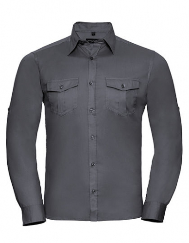 Men´s Roll Long Sleeve Fitted Twill Shirt - Z918 - Russell Collection