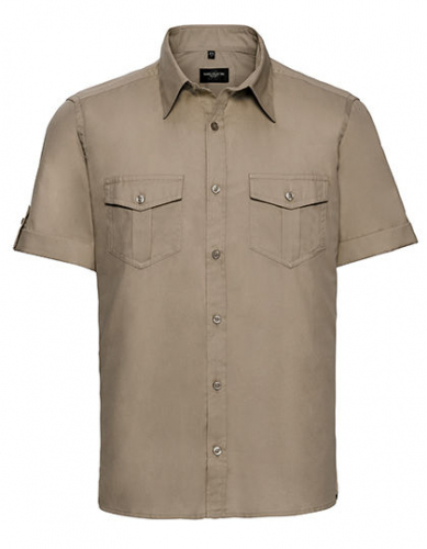 Men´s Roll Short Sleeve Fitted Twill Shirt - Z919 - Russell Collection