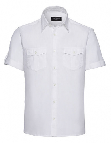 Men´s Roll Short Sleeve Fitted Twill Shirt - Z919 - Russell Collection