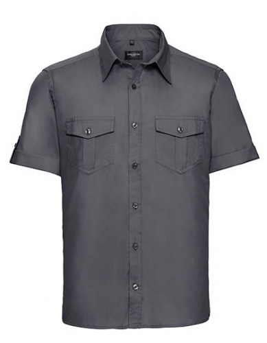 Men´s Roll Short Sleeve Fitted Twill Shirt - Z919 - Russell Collection