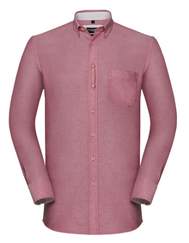 Men´s Long Sleeve Tailored Washed Oxford Shirt - Z920 - Russell Collection