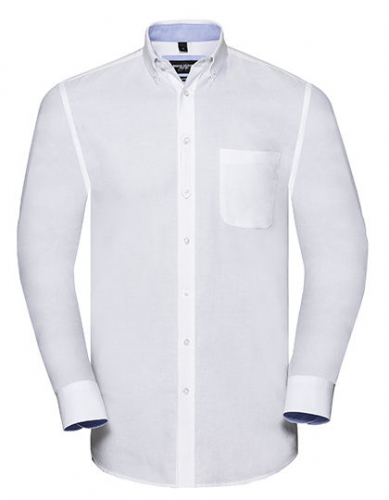 Men´s Long Sleeve Tailored Washed Oxford Shirt - Z920 - Russell Collection