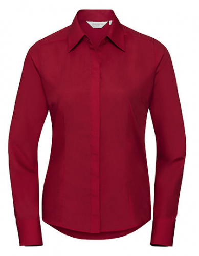 Ladies´ Long Sleeve Fitted Polycotton Poplin Shirt - Z924F - Russell Collection