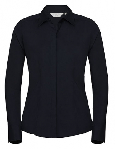 Ladies´ Long Sleeve Fitted Polycotton Poplin Shirt - Z924F - Russell Collection