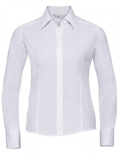 Ladies´ Long Sleeve Fitted Polycotton Poplin Shirt - Z924F - Russell Collection