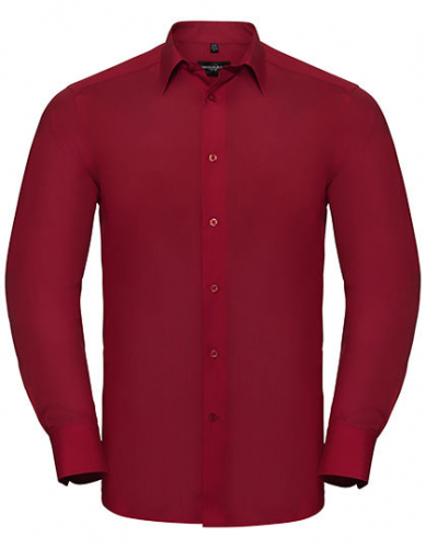 Men´s Long Sleeve Tailored Polycotton Poplin Shirt - Z924 - Russell Collection