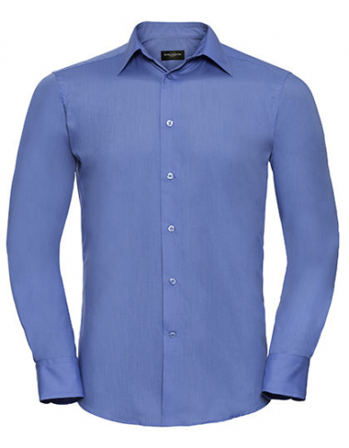 Men´s Long Sleeve Tailored Polycotton Poplin Shirt - Z924 - Russell Collection