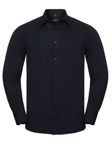 Men´s Long Sleeve Tailored Polycotton Poplin Shirt - Z924 - Russell Collection