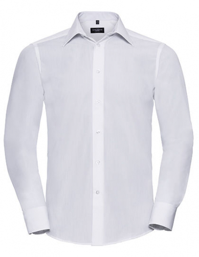 Men´s Long Sleeve Tailored Polycotton Poplin Shirt - Z924 - Russell Collection