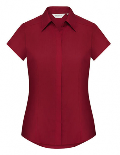 Ladies´ Cap Sleeve Fitted Polycotton Poplin Shirt - Z925F - Russell Collection