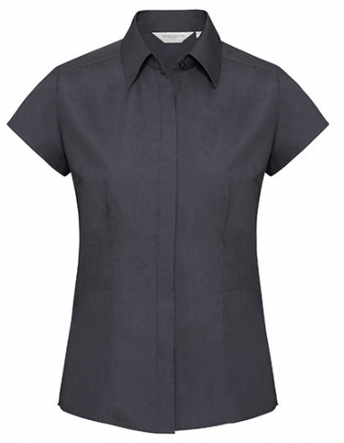 Ladies´ Cap Sleeve Fitted Polycotton Poplin Shirt - Z925F - Russell Collection