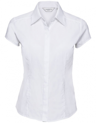 Ladies´ Cap Sleeve Fitted Polycotton Poplin Shirt - Z925F - Russell Collection