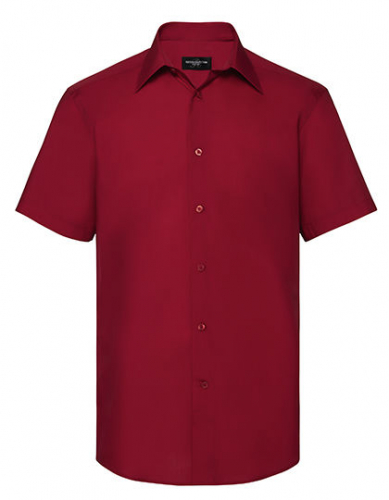 Men´s Short Sleeve Tailored Polycotton Poplin Shirt - Z925 - Russell Collection