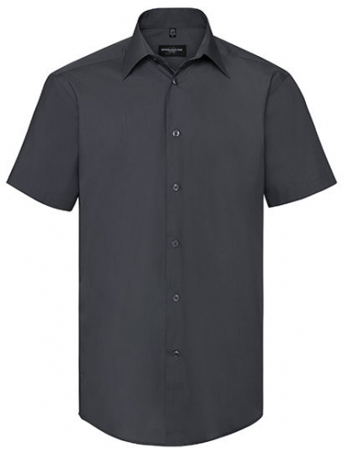 Men´s Short Sleeve Tailored Polycotton Poplin Shirt - Z925 - Russell Collection