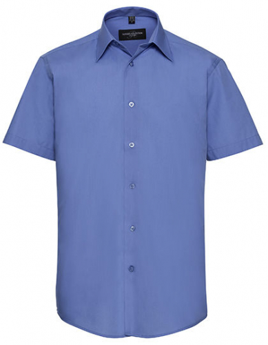 Men´s Short Sleeve Tailored Polycotton Poplin Shirt - Z925 - Russell Collection