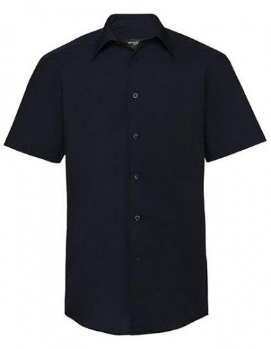 Men´s Short Sleeve Tailored Polycotton Poplin Shirt - Z925 - Russell Collection