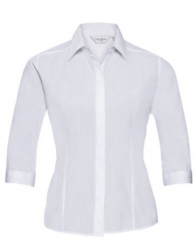 Ladies´ 3/4 Sleeve Fitted Polycotton Poplin Shirt - Z926F - Russell Collection