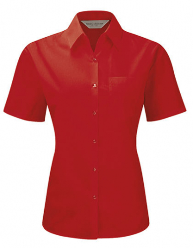 Ladies´ Short Sleeve Classic Polycotton Poplin Shirt - Z935F - Russell Collection