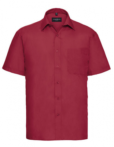 Men´s Short Sleeve Classic Polycotton Poplin Shirt - Z935 - Russell Collection