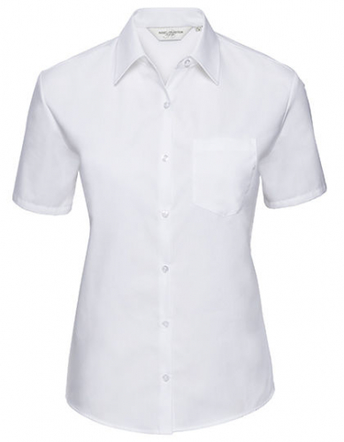 Ladies´ Short Sleeve Classic Pure Cotton Poplin Shirt - Z937F - Russell Collection