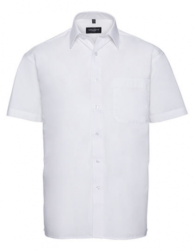 Men´s Short Sleeve Classic Pure Cotton Poplin Shirt - Z937 - Russell Collection