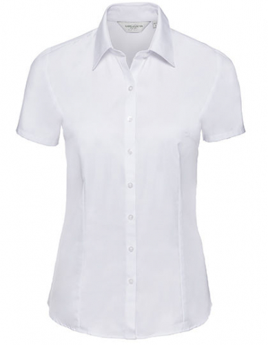 Ladies´ Short Sleeve Tailored Herringbone Shirt - Z963F - Russell Collection
