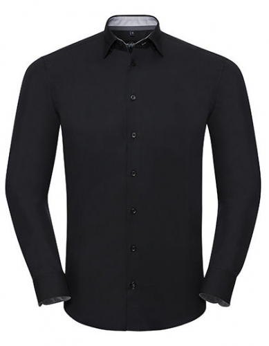 Men´s Long Sleeve Tailored Contrast Ultimate Stretch Shirt  - Z966 - Russell Collection