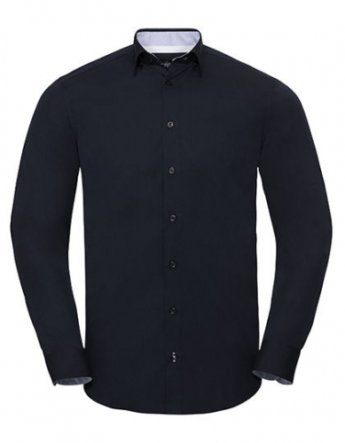 Men´s Long Sleeve Tailored Contrast Ultimate Stretch Shirt  - Z966 - Russell Collection